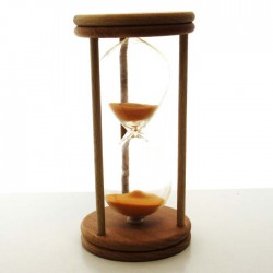 Sanduhr 15 min. 14 cm im Holzgestell Buche Natur rund