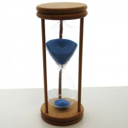 Sanduhr 15 min. 14 cm im Holzgestell Buche Natur rund