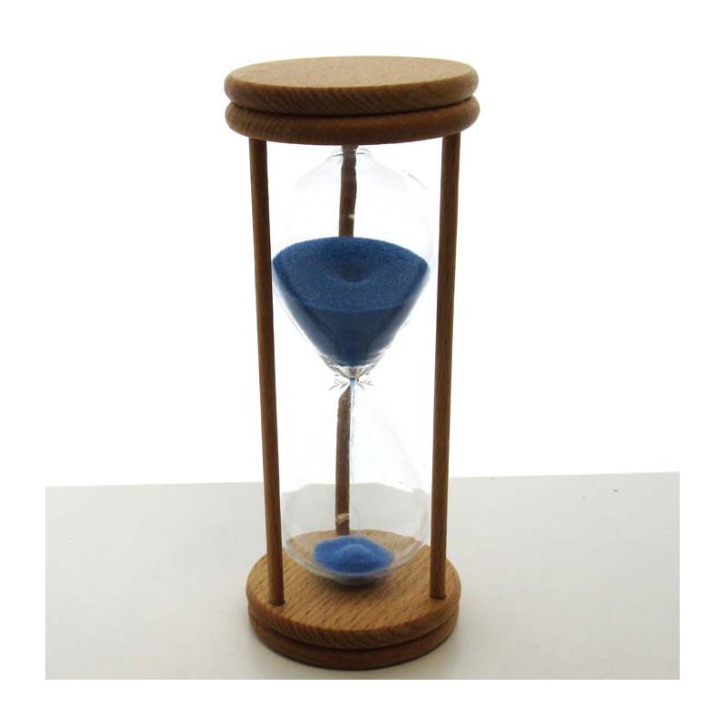 Sanduhr 15 min. 14 cm im Holzgestell Buche Natur rund
