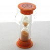 mini Sanduhr 2 min 6 cm Orange, Glas in Kunststoff orange mit Saugnapf zum drehen