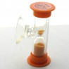 mini Sanduhr 2 min 6 cm Orange, Glas in Kunststoff orange mit Saugnapf zum drehen
