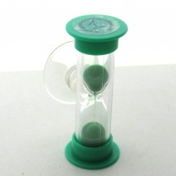 Mini Sanduhren 1 min 6 cm Glas in Kunststoff mit Saugnapf zum drehen