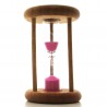 mini Sanduhr 1 Min. 6.3cm zylindrisch Glas in Holzgestell Buche natur
