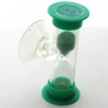 mini Sanduhr 4 min 6 cm Glas in Kunststoff mit Saugnapf zum drehen