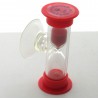 mini Sanduhr 4 min 6 cm Glas in Kunststoff mit Saugnapf zum drehen