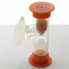 mini Sanduhr 4 min 6 cm Glas in Kunststoff mit Saugnapf zum drehen