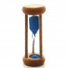 mini Sanduhr 4 Min. 6.4cm zylindrisch Glas in Holzgestell Buche natur
