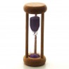 mini Sanduhr 4 Min. 6.4cm zylindrisch Glas in Holzgestell Buche natur