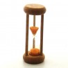 mini Sanduhr 4 Min. 6.4cm zylindrisch Glas in Holzgestell Buche natur
