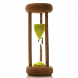 mini Sanduhr 5 Min. 64 mm zylindrisch Glas in Holzgestell Buche natur