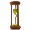 mini Sanduhr 5 Min. 64 mm zylindrisch Glas in Holzgestell Buche natur