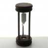 Sanduhr 2 min. 96 mm Weiss, im Buchenholzgestell gebeizt dunkel