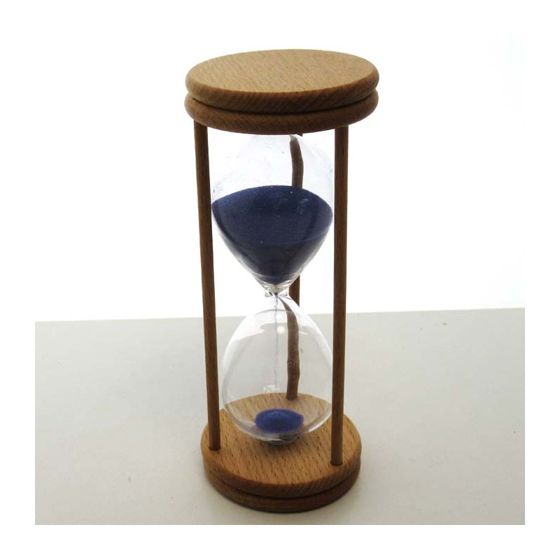 Sanduhr 10 min. 14 cm Blau, im Buchenholzgestell Sanduhr 10 min. 14 cm Blau, im Buchenholzgestell