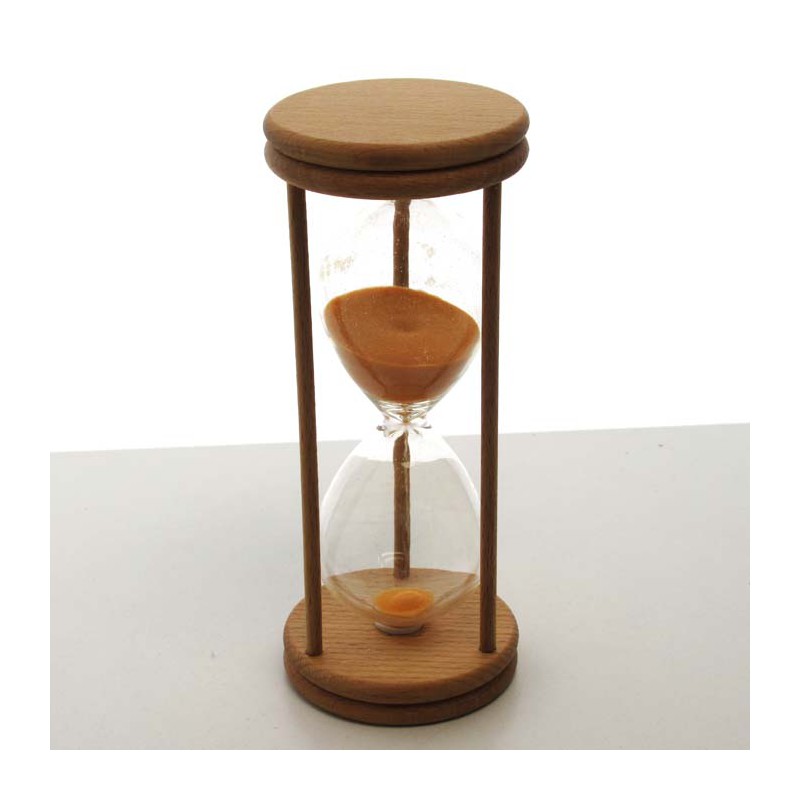 Sanduhr 10 min. 14 cm Orange, im Buchenholzgestell Sanduhr 10 min. 14 cm Orange, im Buchenholzgestell