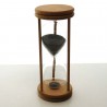 Sanduhr 20 min. 14 cm Schwarz, im Buchenholzgestell