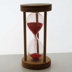 Sanduhr 3 min 95mm Glas in Holzgestell Buche Natur,