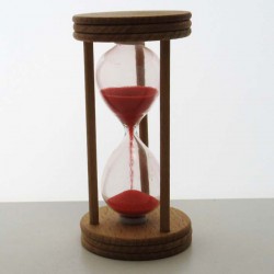 Sanduhr 3 min 95mm Glas in Holzgestell Buche Natur,