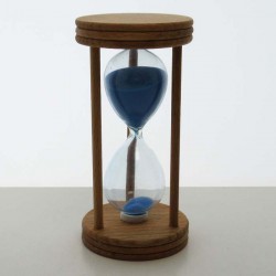 Sanduhr 3 min 95mm Glas in Holzgestell Buche Natur,