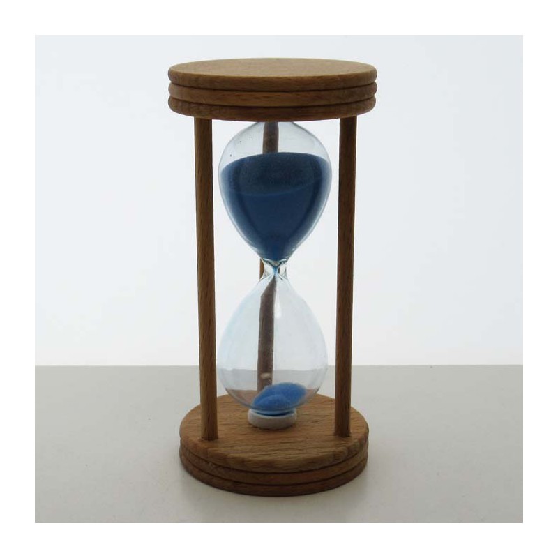 Sanduhr 3 min 95mm Glas in Holzgestell Buche Natur,