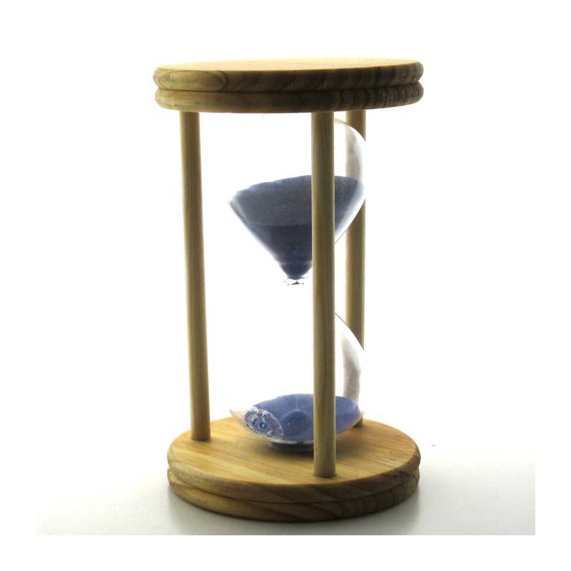 Sanduhr 60 min. 16 cm im Holzgestell Tanne rund
