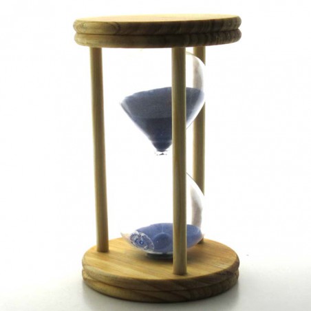 Sanduhr 60 min. 16 cm im Holzgestell Tanne rund