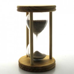 Sanduhren -15 min 16 cm zum selber füllen mit eigenem Sand Im Tannenholz Gestell