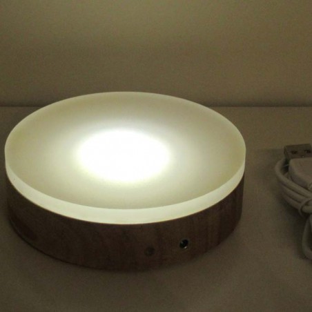 Holz LED Licht Sockel 29 x 100 mm 5v weiss + warmweiss 1Meter Kabel mit Schalter LED-Licht,