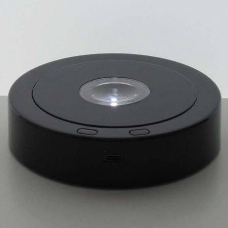 LED-115mm Drehständer Schwarz mit 8 Lichtmodi Display-Sockel