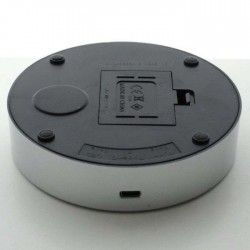 LED-115mm Drehständer Silber mit 8 Lichtmodi Display-Sockel