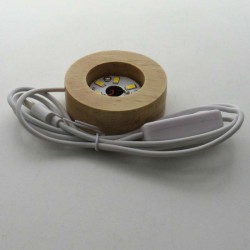 Holz LED Licht Sockel warm weiss  ca.20x60mm 55g