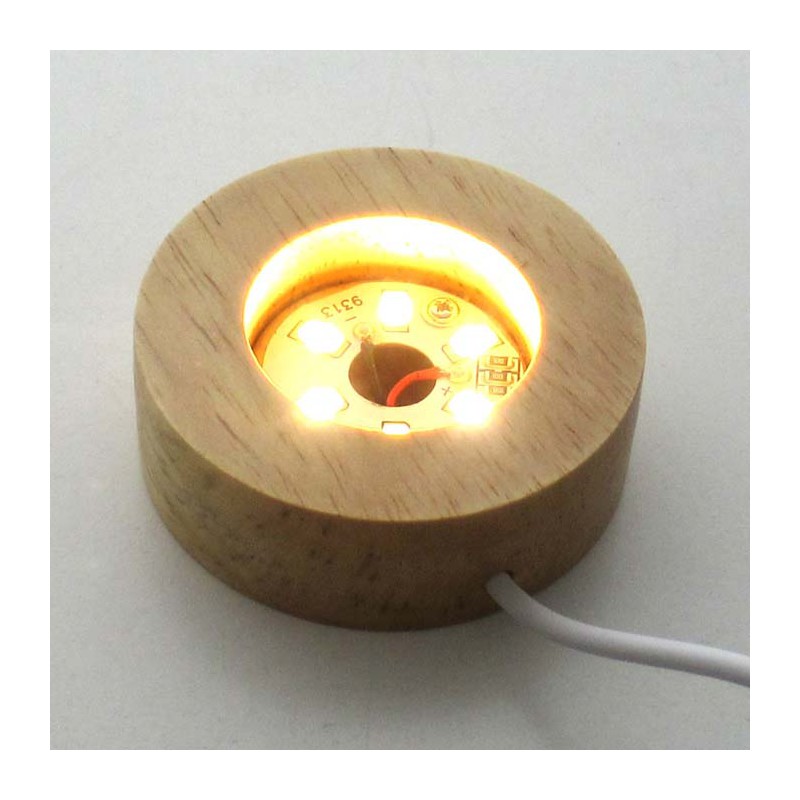 Holz LED Licht Sockel warm weiss  ca.20x60mm 55g