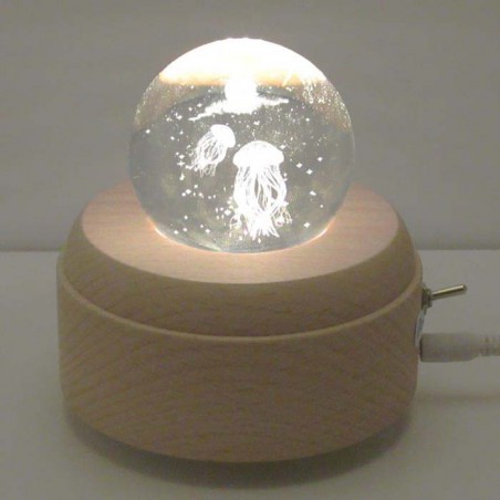 Glaskugel 60 mm mit Quallen in Kugel