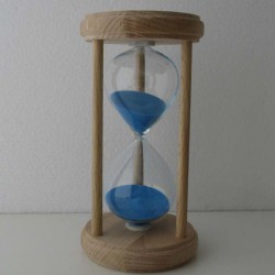 Sanduhr 60 Min. 24 cm Hellblau, rund Buchenholz