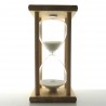 Sanduhr 45 Min. 20 cm Weiss, Holzgestell  Bambus viereckig mit 4 Säulen