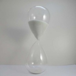Glas-Sanduhr 50 Min. 25cm Weiss,