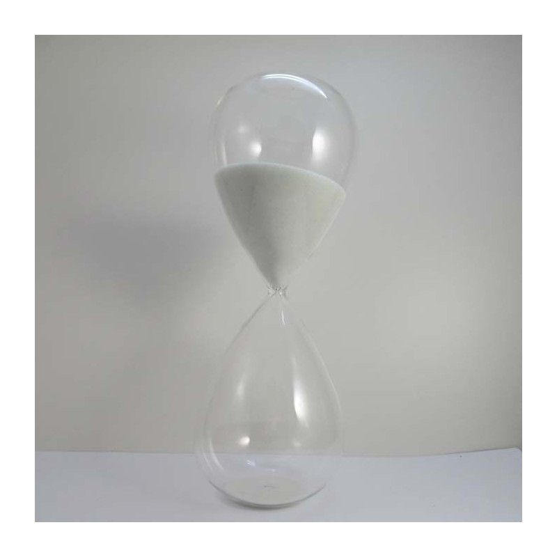 Glas-Sanduhr 50 Min. 25cm Weiss, Glas-Sanduhr 50 Min. 25cm Weiss,