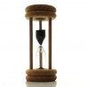 Sanduhr 7 Min. 96mm Schwarz, zylindrisch Glas in Holzgestell Buche