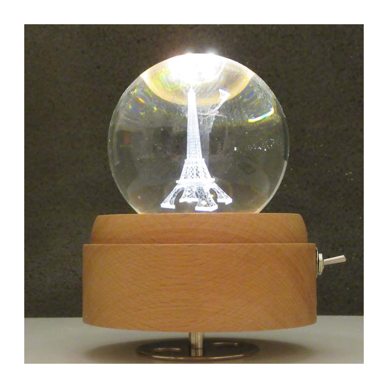 Glaskugel 80mm mit Eifelturm in Kugel,