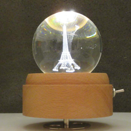 Glaskugel 80mm mit Eifelturm in Kugel,