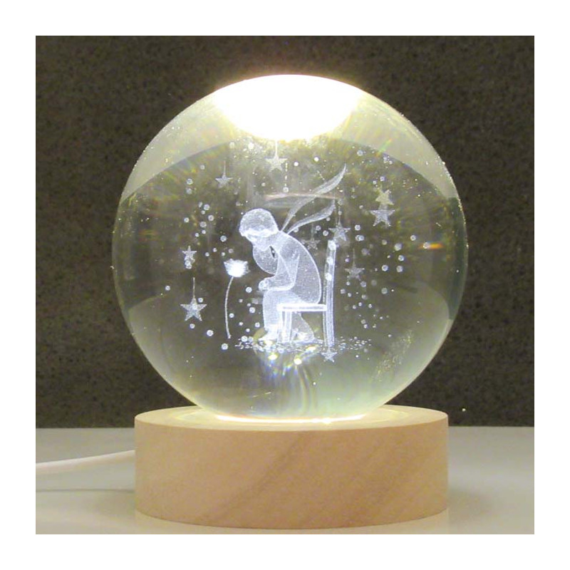 Glaskugel 80 mm mit Denker in Kugel