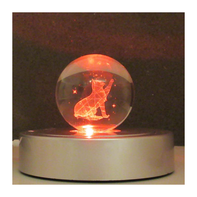 Glaskugel 60 mm mit Laser Katze in Kugel Glaskugel 60 mm mit Laser Katze in Kugel