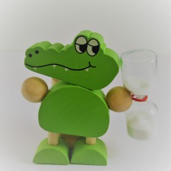 Sanduhr 3 Min. 8cm Weiss, Zahnbürstenhalter Crocky.
