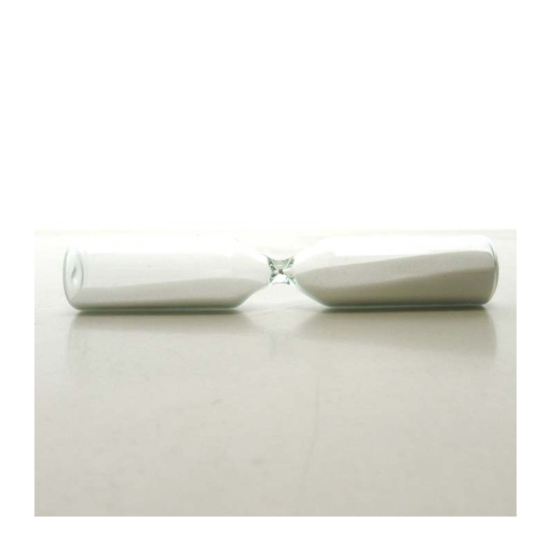 Glas Sanduhren 1 Min. 8.2 cm Weiss, zylindrisch  ohne Halter für Bastler