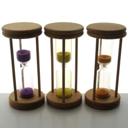 Sanduhren 15 Min. 130 x 60mm violett  Buche Natur