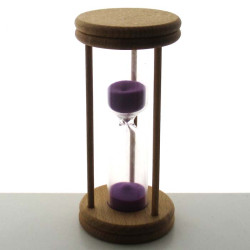 Sanduhren 15 Min. 130 x 60mm violett  Buche Natur