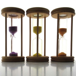 Sanduhr 3 Min. 13 cm  Orange, Buche Natur
