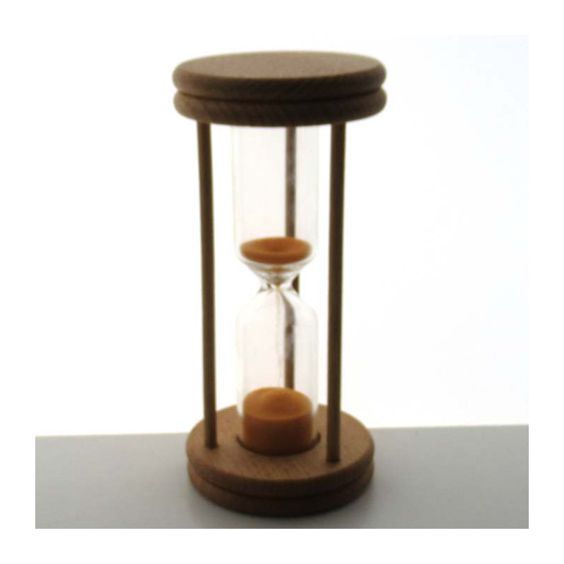 Sanduhr 3 Min. 13 cm  Orange, Buche Natur