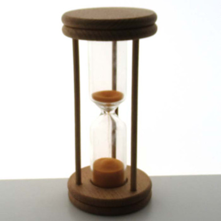 Sanduhr 3 Min. 13 cm  Orange, Buche Natur