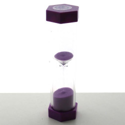 Sanduhren 15 Min. 12cm Sechseckig Glas im Kunststoff