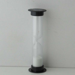 Sanduhren 2 Minuten 9 cm zylindrisch Glas in Kunststoff röhre